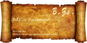Bús Zsigmond névjegykártya